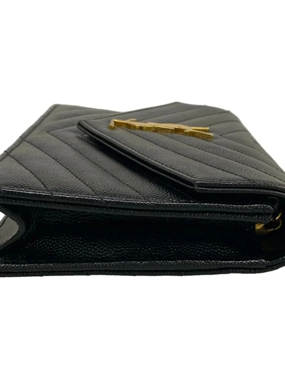 SAINT LAURENT PARIS Monogram Saint Laurent Envelope 393953 Black Leather - Picture 9 of 12